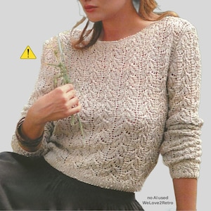 PROMOÇÃO DE APOSENTADORIA* Padrão de Tricô em PDF para Suéter de Verão com Renda • Blusa Feminina Leve em Tricô Estilo Boho Vintage