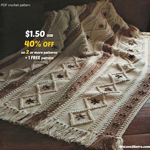 Boho Crochet Afghan Pattern PDF – Easy Textured Throw, Vintage Lapghan DIY Blanket Design