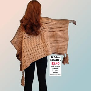 PENSIOENUITVERKOOP*** Eenvoudig gehaakt ponchopatroon pdf – gezellige omslag, boho herfstlaag doe-het-zelf