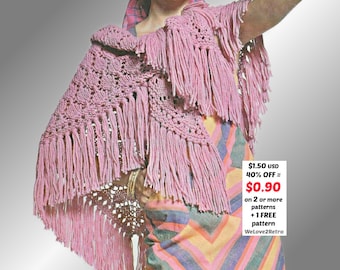 RETIREMENT-SALE***  Easy Knit Triangle Shawl Pattern PDF – Lace Chunky Boho Wrap, Beginner-Friendly