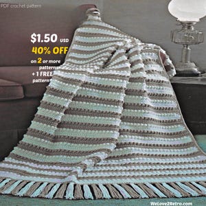 Patroon gehaakte deken pdf – Eenvoudig vintage Afghaans, gezellig lapghan plaid, doe-het-zelfdecoratie voor beginners