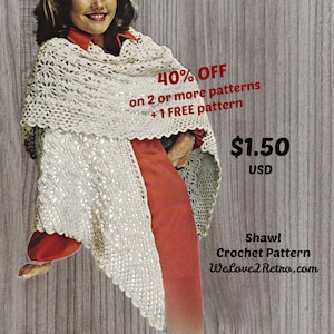 Crochet Shawl Pattern PDF – Easy Boho Wrap, Lacy Summer Shawl & Wool Festival Scarf for Beginners – Vintage Style – Instant Download - 138