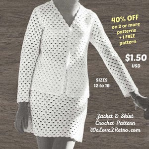 455 -Crochet Matching Set Pattern, Retro Crochet Cardigan and Skirt Cozy Co-Ord Pattern, Vintage Two-Piece Crochet Outfit, Handmade Warmth