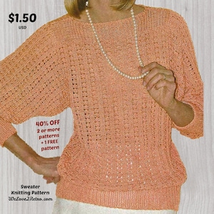 Lace Knit Summer Sweater Pattern: Lightweight Pullover (PDF Download)