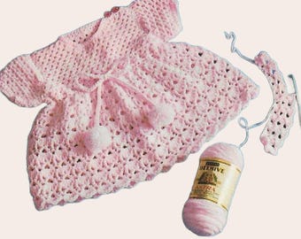 Crochet Baby Dress Pattern - Vintage Lacy Easy Summer Girls Tutorial Heirloom Outfit PDF