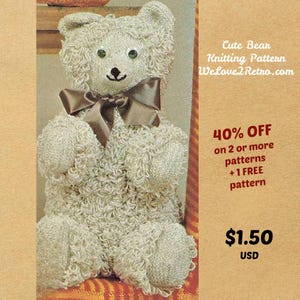 Patrón de tejido de oso de peluche 489, oso de peluche tejido, oso tejido, oso tejido, patrón de oso boho, patrón de oso tejido, oso tejido a mano.