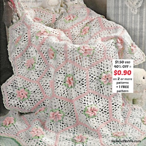 RETIREMENT-SALE***  Vintage Lacy Crochet Baby Blanket Pattern - PDF Heirloom Afghan Tutorial Beginners