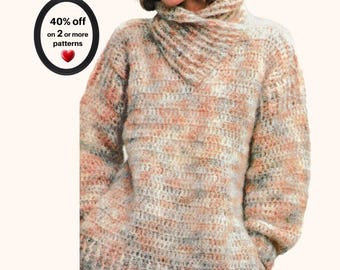 RETIREMENT-SALE*  Boho Crochet Sweater Pattern PDF – Easy Pullover, Cozy Jumper, Women's Vintage Top