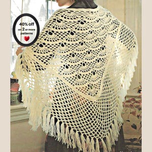 RETIREMENT-SALE* Lacy Triangle Shawl Crochet Pattern • Vintage Lace Wrap • Lightweight Boho Design PDF
