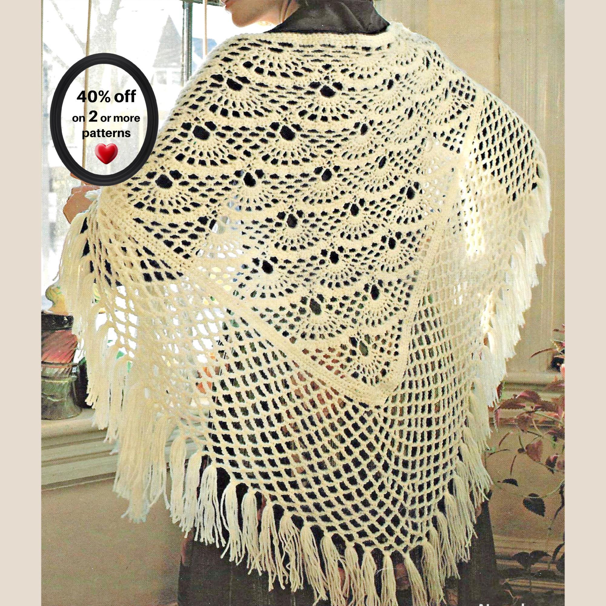 RETIREMENT-SALE* Lacy Triangle Shawl Crochet Pattern • Vintage Lace ...