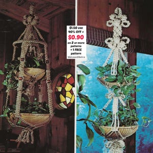 RETIREMENT-SALE***  Macrame Plant Hanger Pattern PDF – Easy Boho , Vintage Indoor Garden Decor