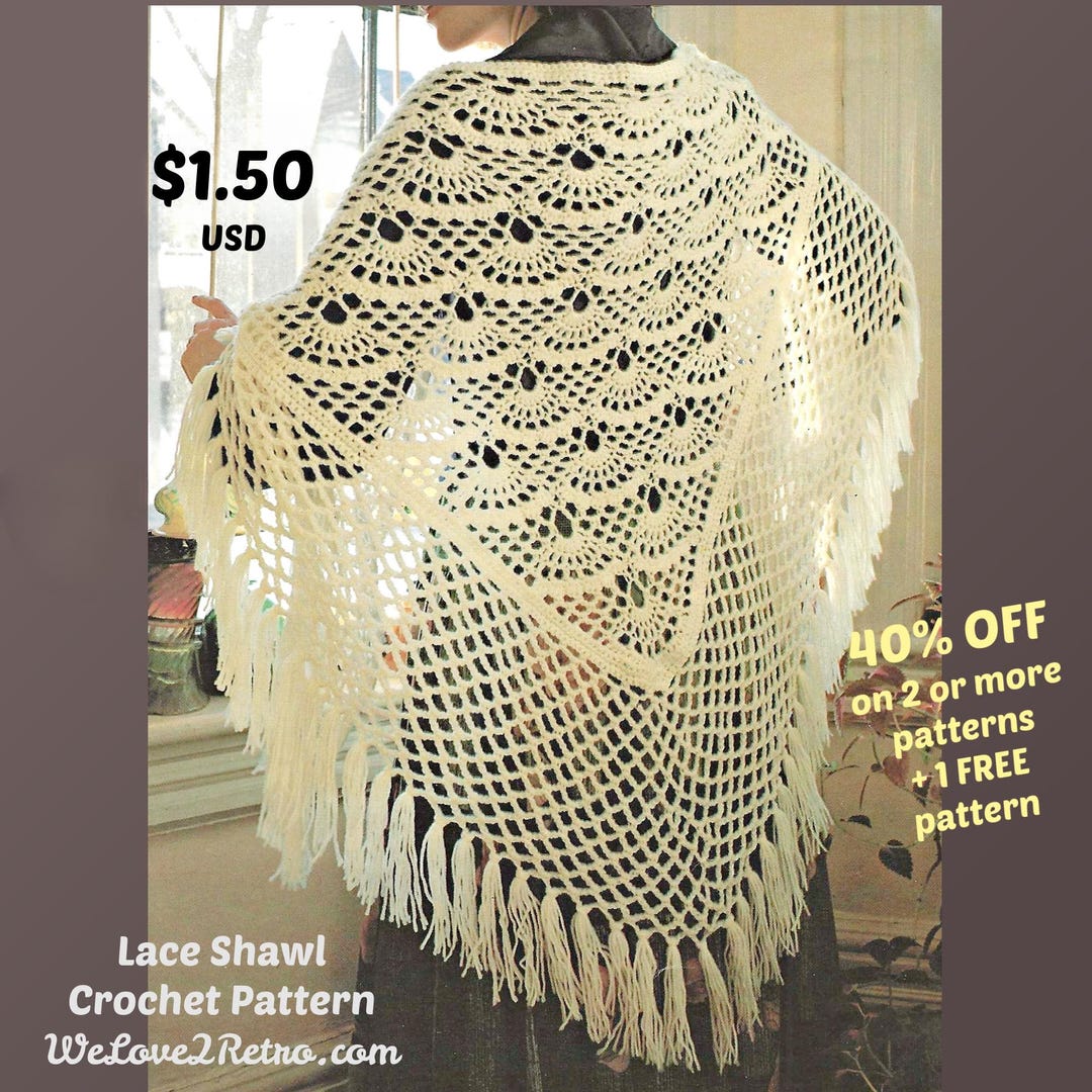 Romantic Lace Shawl Crochet Pattern PDF: Easy Triangle Wrap - 806 - Etsy