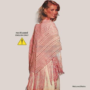 RETIREMENT-SALE*  Crochet Triangle Shawl Pattern • Vintage Lace Wrap • Lightweight Boho PDF