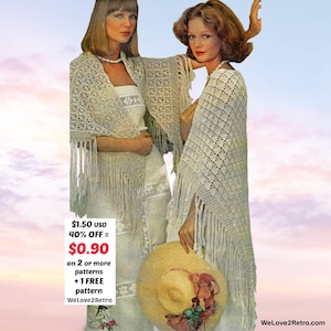 OFERTA DE JUBILACIÓN*** Patrón de chal triangular de crochet: 2 capas de encaje fáciles, bufanda bohemia ligera de verano
