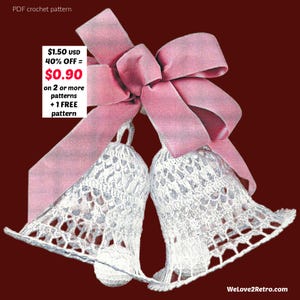 RETIREMENT-SALE***  Victorian Crochet Ornament Pattern PDF – Lace Large Bells, Christmas Decor