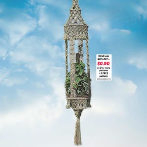 RETIREMENT-SALE***  Macrame Plant Hanger Pattern PDF – Easy Boho,  Beginner Hanging Planter Design