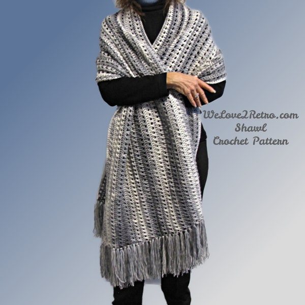 136-2 ==> MY DESIGN Variegated Yarn Shawl Crochet Pattern, Shawl Crochet Pattern, Easy Shawl Crochet Pattern, Shawl Crochet Pattern.