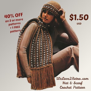 152 Crochet Hat and Scarf Pattern, Women’s Crochet Hat Pattern, Crochet Scarf Pattern, Easy Crochet Hat and Scarf, PDF Crochet Hat Pattern.