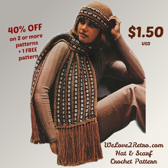 Crochet Hat and Scarf Pattern PDF –easy Chunky Winter Set for