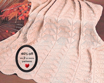 RETIREMENT-SALE*  Easy Knit Afghan Pattern • Cozy Vintage Throw • Retro Knitting Blanket PDF