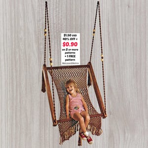 RETIREMENT-SALE*** Boho Macrame Pattern Tutorial PDF - Vintage Chair Swing Handmade Design  Easy Intermediates