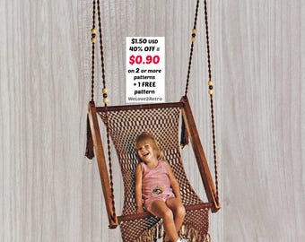 RUHE-SALE ** Boho Makramee Muster Anleitung PDF - Vintage Stuhl Schaukel Handmade Design Easy Intermediates