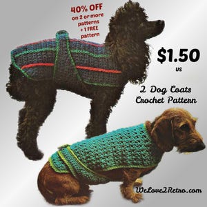 441 - Crochet Dog Coat Pattern – DIY Dog Sweater Crochet Pattern, Crochet dog sweater pattern, crochet dog coat, crochet for dogs.