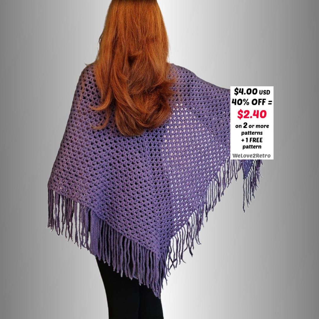 RETIREMENT-SALE*** Boho Crochet Shawl - Easy Triangle Lacy Vintage Wrap ...