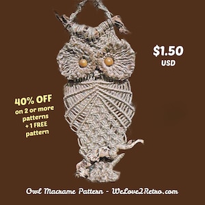433 Macrame Owl Pattern PDF – Easy Macrame Wall Hanging DIY Tutorial & Decor Design, Cozy Wall Art Pdf, Handmade Macrame DIY Project