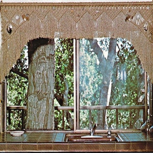 Boho Macrame Curtain Pattern - Vintage Valance Tutorial Easy Window Decor Hanging PDF