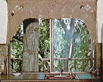 Boho Macrame Curtain Pattern - Vintage Valance Tutorial Easy Window Decor Hanging PDF