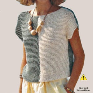RETIREMENT-SALE* Cotton Top Knitting Pattern • Sleeveless Summer Knit Tee • Lightweight Vintage Jumper PDF