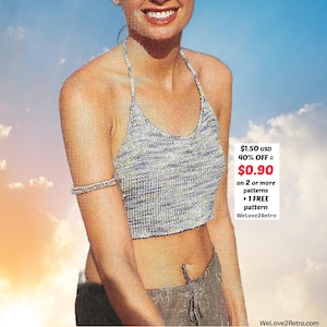 Boho Knit Top Pattern – Summer Halter Crop • Knitting PDF