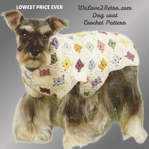 Granny Square Dog Coat Crochet Pattern Etsy
