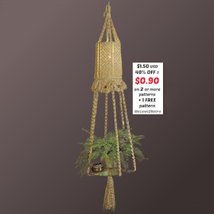 廃盤セール*** ボヘミアン風マクラメ模様 PDF – ランプ、プラントハンガー、壁掛けホームデコレーション