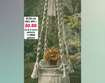 RUHEHAUSE-SALE - Boho Makramee-Dekor-Muster PDF - Vintage Anleitung für Tisch, Regal & Wandbehang