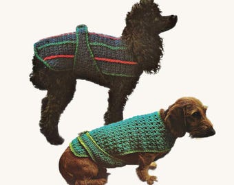 Crochet Dog Sweater Pattern - Easy Pet Coat Small Dog Winter Cozy Jumper PDF Design