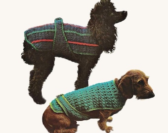 Crochet Dog Sweater Pattern - Easy Pet Coat Small Dog Winter Cozy Jumper PDF Design