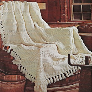Easy Crochet Afghan Pattern • Cozy Vintage Throw • Retro Blanket PDF