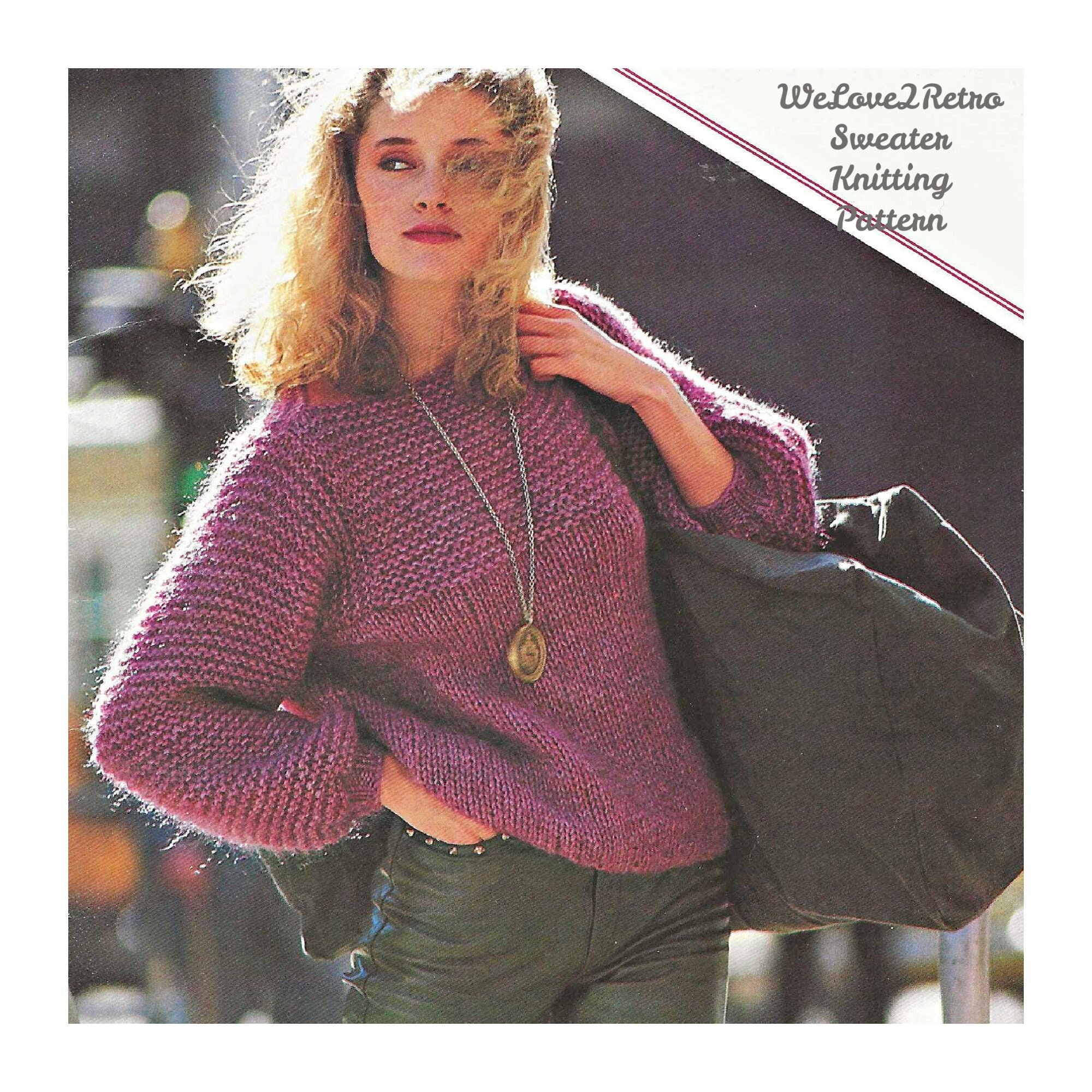 311 Womans Sweater KNITTING PATTERN, Retro Pullover Knitting Pattern