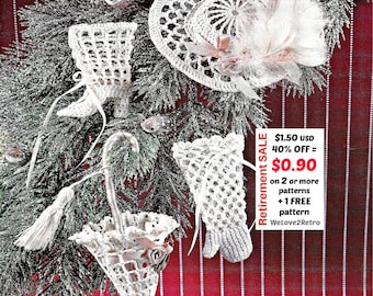 PENSIOENUITVERKOOP*** Victoriaans gehaakt ornamentpatroon pdf – kerstmuts en laarsjes