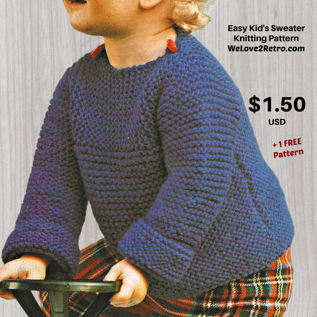 799 Easy Kid’s Sweater Knitting Pattern + FREE KNITTING PATTERN, Knit ...