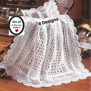 SOLDES POUR DÉPART À LA RETRAITE* Modèle de couverture bébé au crochet - Couverture vintage ajourée - Jeté nouveau-né rétro PDF