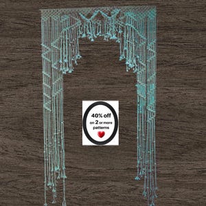 RETIREMTNT-SALE*  Macrame Curtain Pattern PDF –Boho Doorway Divider, Vintage Wall Hanging