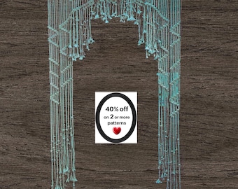 RETIREMTNT-SALE*  Macrame Curtain Pattern PDF –Boho Doorway Divider, Vintage Wall Hanging