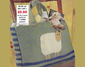RETIREMENT-SALE*** Patron de sac de marché en tricot PDF - Sac d'épicerie réutilisable, sac à main facile de tous les jours