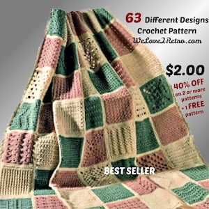 238 -63 Different Granny Square Blanket Crochet Pattern, granny square ideas, crochet lapghan, crochet blanket, crochet lap blanket, crochet