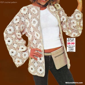 RETIREMENT-SALE***  Granny Square Cardigan Pattern PDF – Easy Crochet Jacket, Boho Festival Sweater