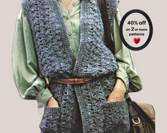 Haakpatroon voor een vest (binnenkort uit het assortiment) - Vintage vest/top voor dames, zomer, retro (PDF)