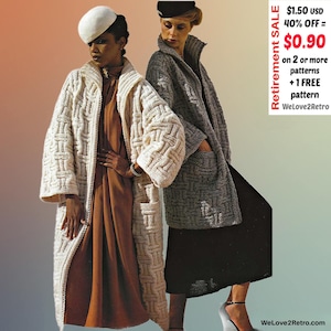 Coat Kitting Pattern PDF – Chunky Women's Cardigan Jacket, Knit Fall Jacket